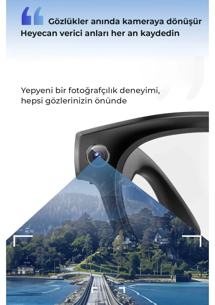 Robo R1 PRO Akıllı Gözlük Kameralı Yapay zeka,Müzik dinleme,telefon ile konuşma bluetooth